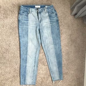 Straight leg two toned jeans